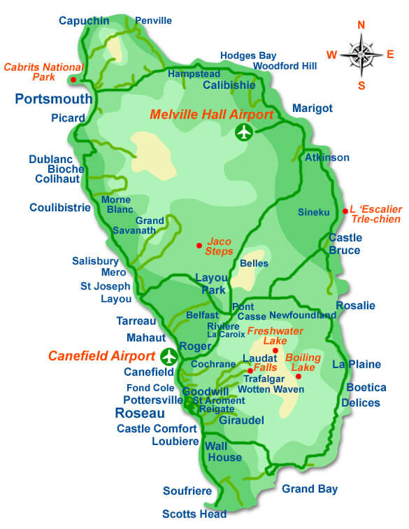 Dominica Country Map